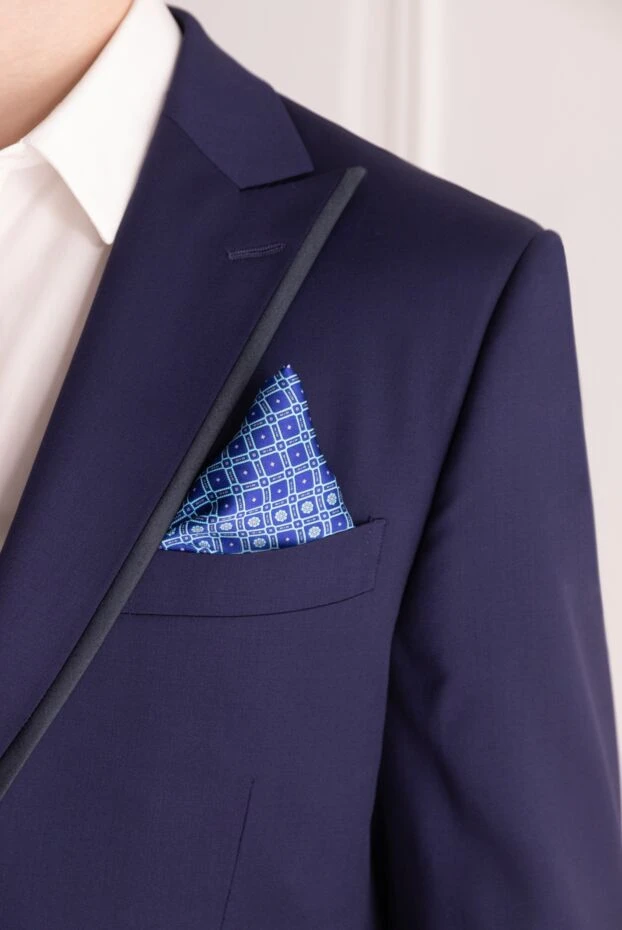 Stefano Ricci пушетте з шовку синій чоловічий 151015 - фото 2