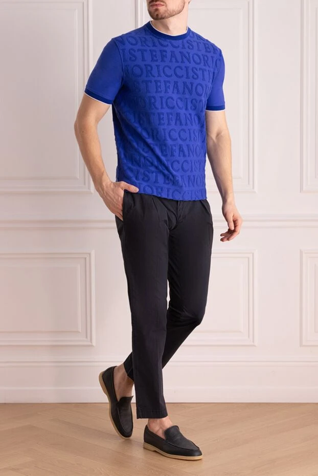 Cesare di Napoli мужские брюки синие мужские купить с ценами и фото 151071 - фото 2