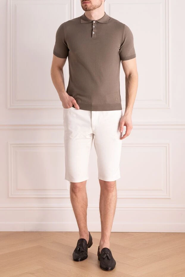 Шорти з бавовни білі чоловічі - фото 2