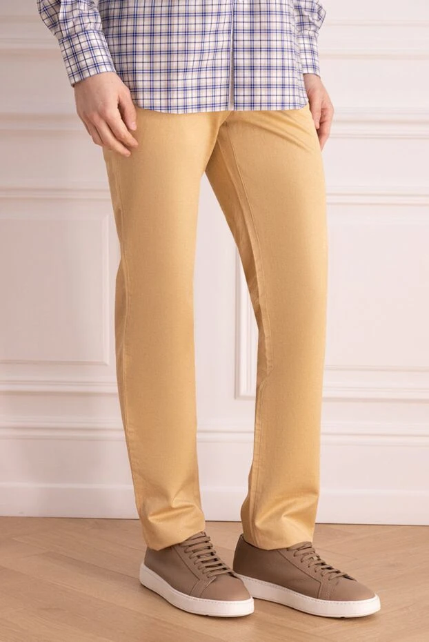 Stefano Ricci beige trousers with decorative suede elements 151076 - photo 3
