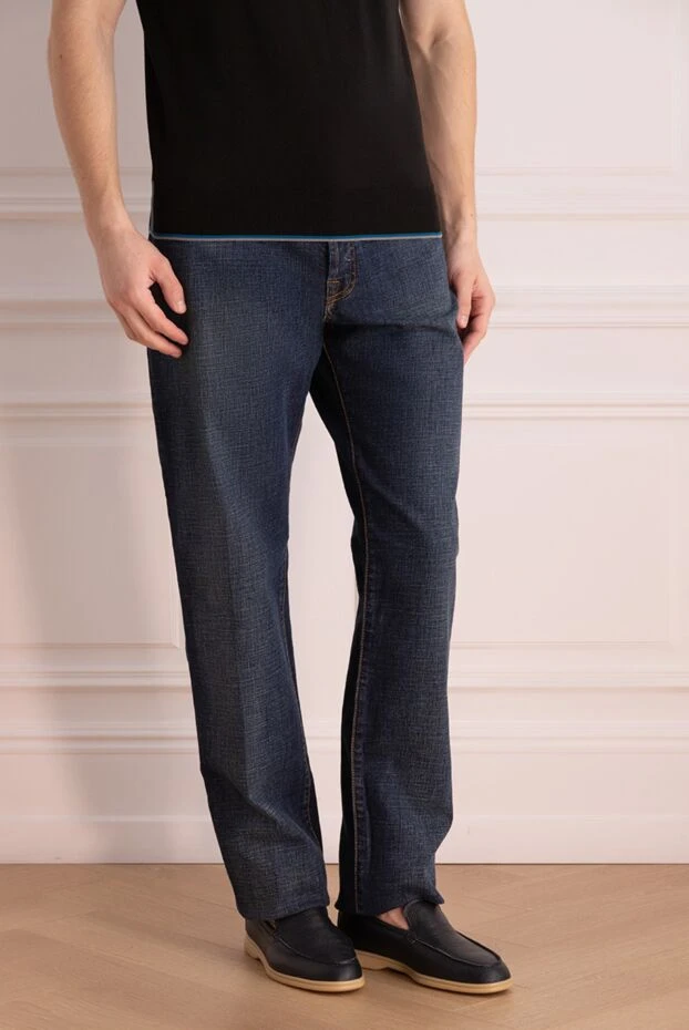 Stefano Ricci джинсы из хлопка синие мужские 151081 - фото 3