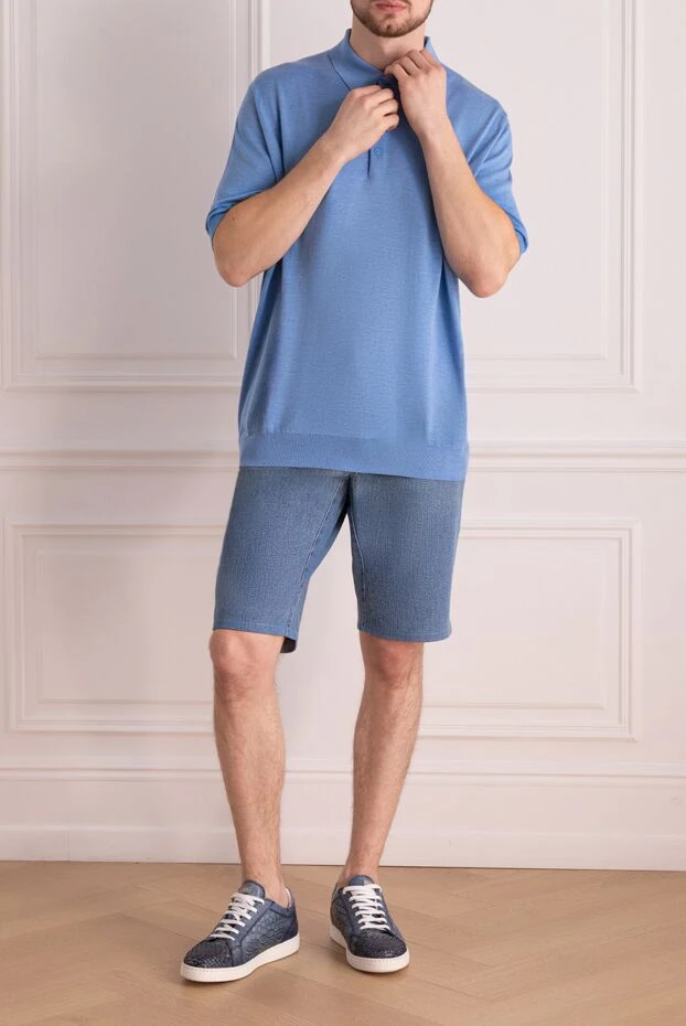 Brioni man blue cotton shorts for men buy with prices and photos 151087 - photo 2