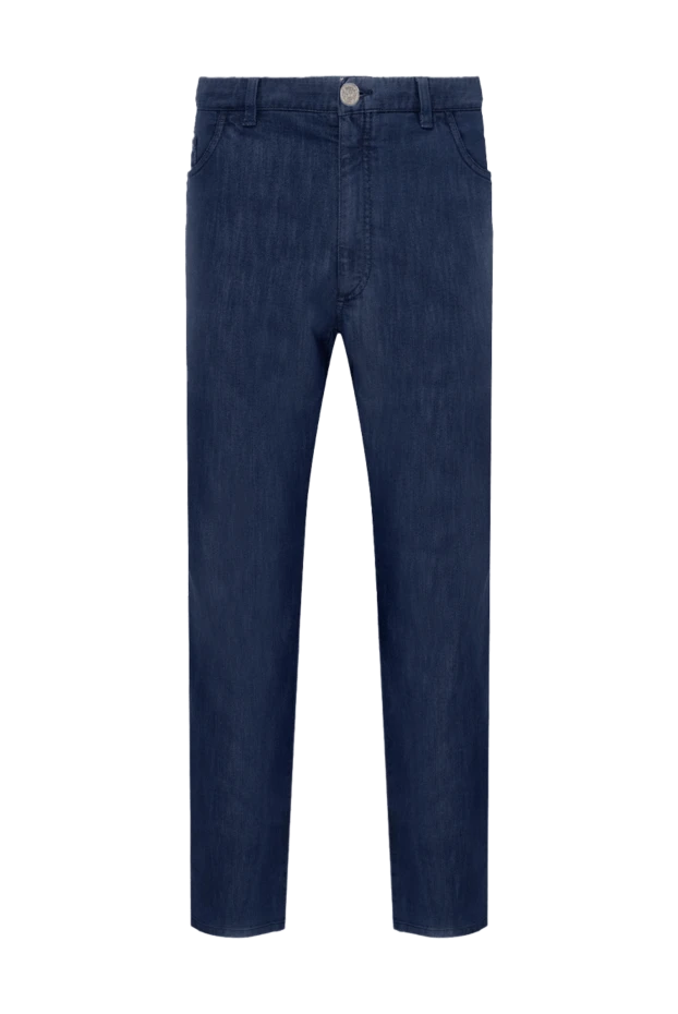 Brioni мужские джинсы из хлопка и эластана синие мужские купить с ценами и фото 151089 - фото 1