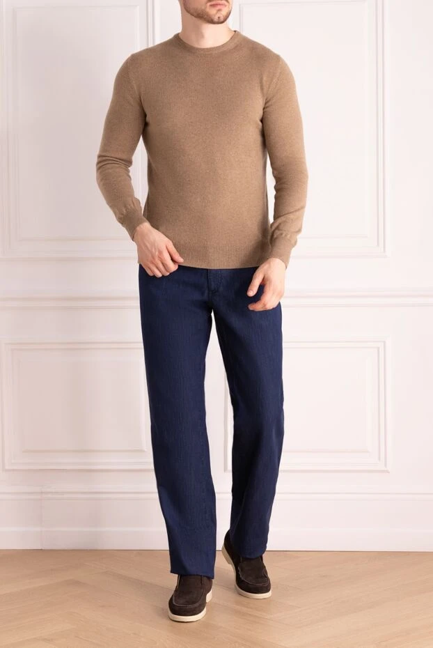 Brioni man cotton and elastane blue jeans for men buy with prices and photos 151089 - photo 2