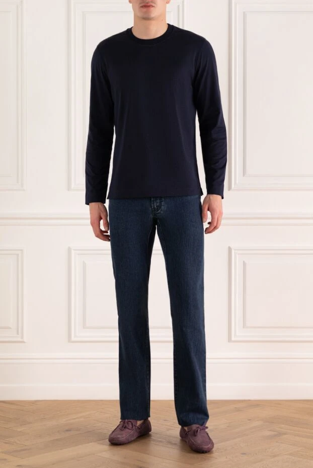 Brioni man cotton and elastane blue jeans for men buy with prices and photos 151091 - photo 2
