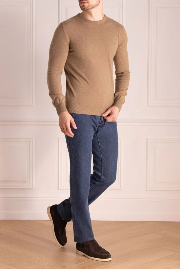 Brioni man cotton and elastane blue jeans for men buy with prices and photos 151094 - photo 2