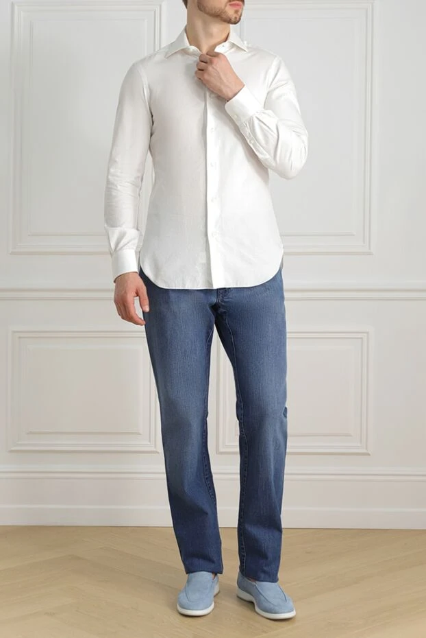 Brioni man blue cotton jeans for men buy with prices and photos 151095 - photo 2