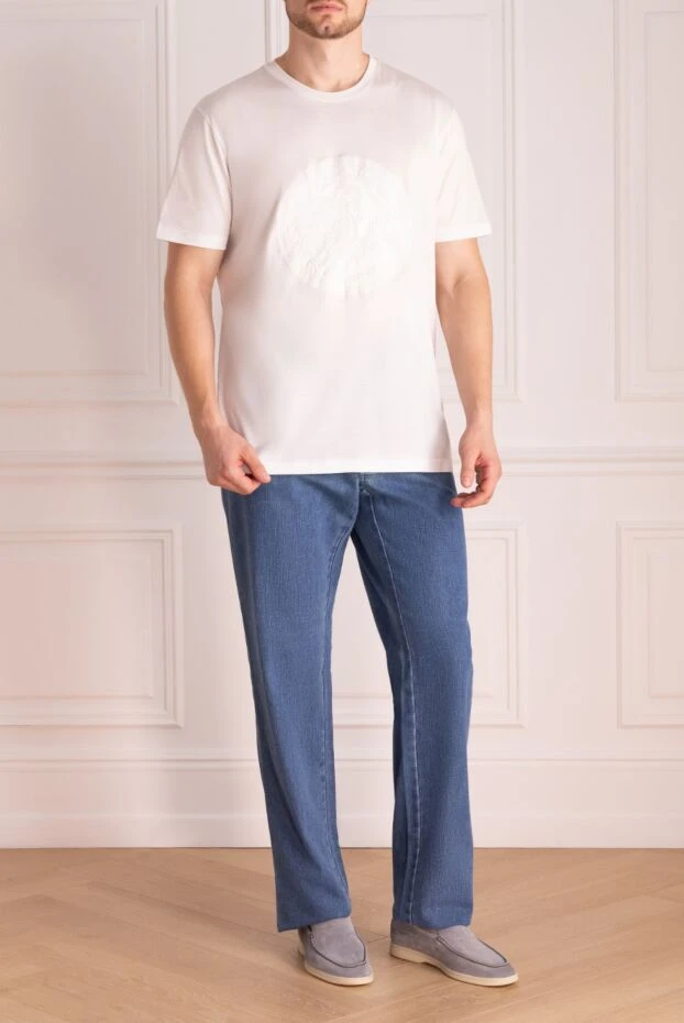 Brioni мужские джинсы из хлопка и полиэстера синие мужские купить с ценами и фото 151096 - фото 1
