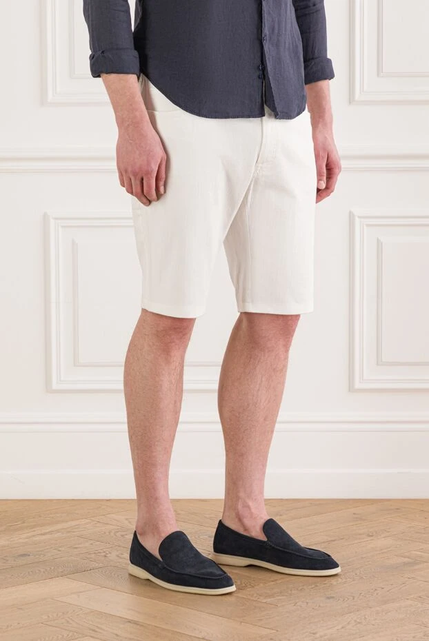 Brioni чоловічі білі бавовняні шорти 151099 - фото 3