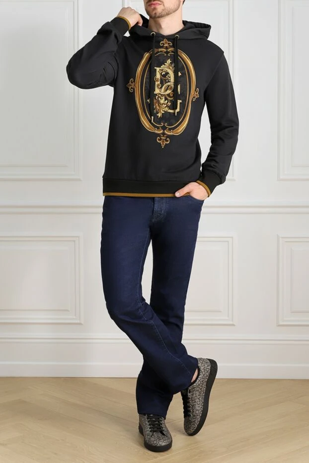 Dolce & Gabbana man men's cotton hoodie black 151182 - photo 2