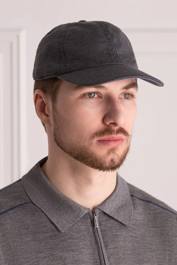 Cortigiani man cap made of cotton, silk and polyamide gray for men buy with prices and photos 151235 - photo 2