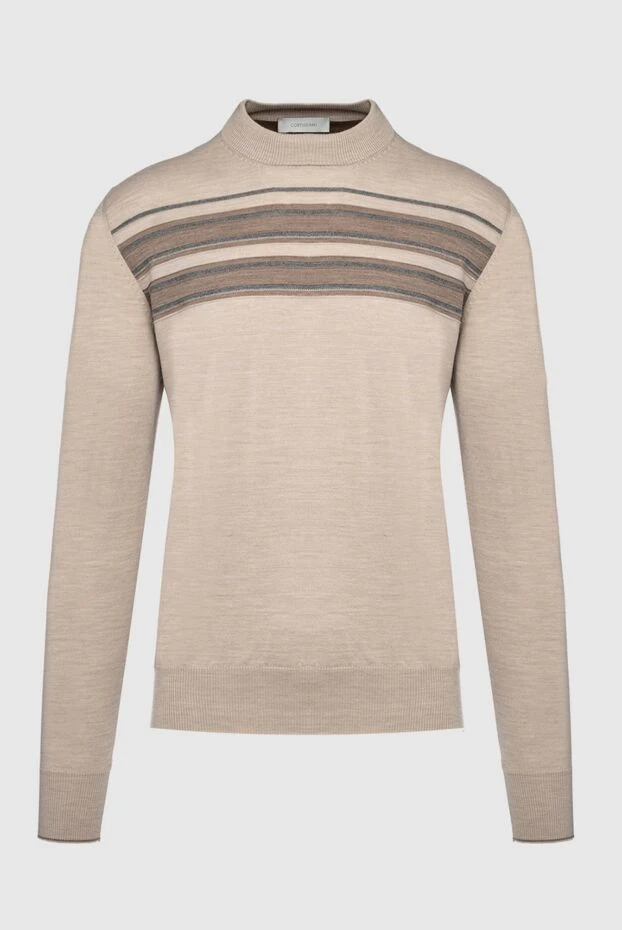 Cortigiani man men's jumper with a high stand-up collar made of wool, beige buy with prices and photos 151239 - photo 1