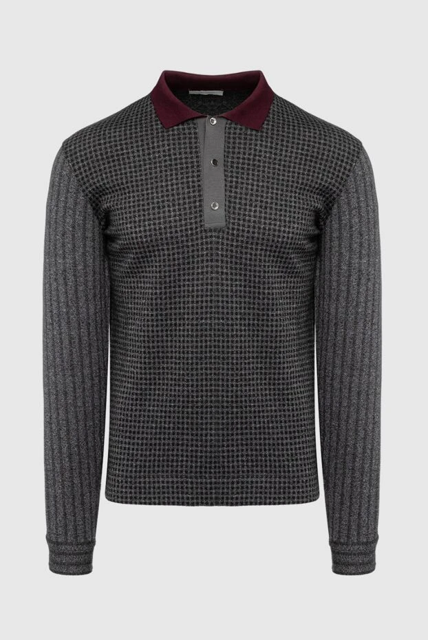 Cortigiani man wool-cotton-polyacrylic long-sleeved polo shirt gray for men buy with prices and photos 151250 - photo 1