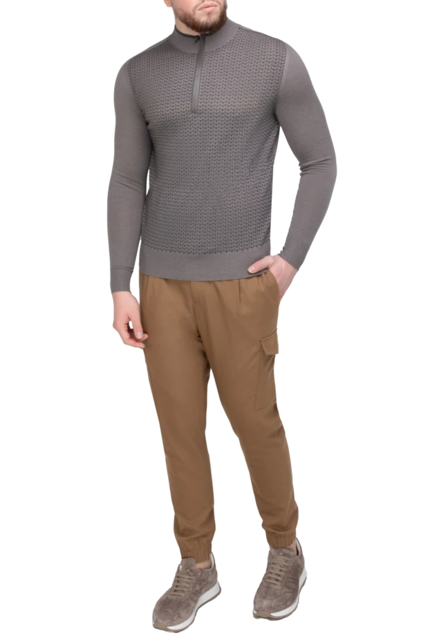 Cortigiani man wool and cotton troyer brown for men buy with prices and photos 151273 - photo 2