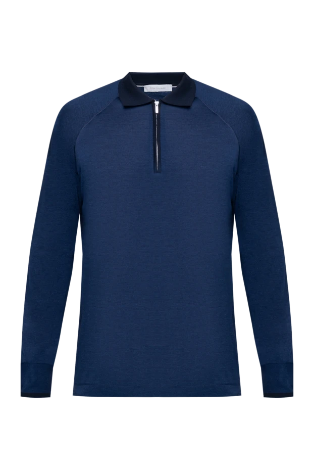 Cortigiani man silk long sleeve polo blue for men buy with prices and photos 151277 - photo 1