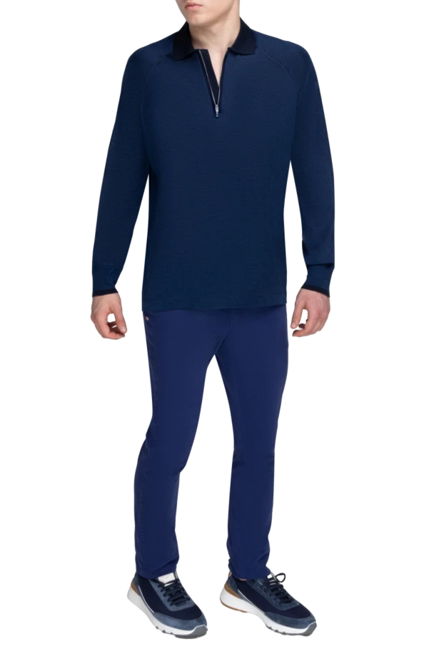 Cortigiani man silk long sleeve polo blue for men buy with prices and photos 151277 - photo 2