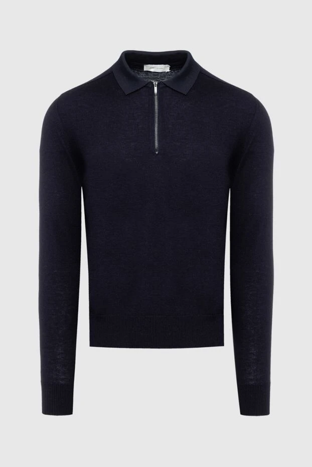 Cortigiani man long sleeve polo in silk and cashmere blue for men buy with prices and photos 151292 - photo 1