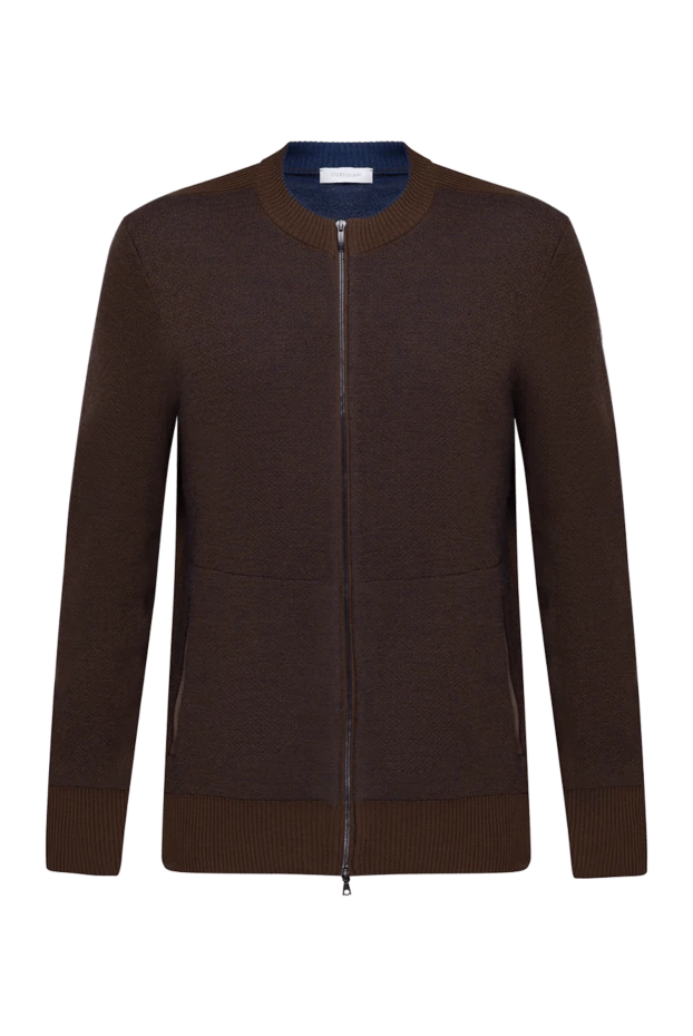 Cortigiani man men's cardigan made of cashmere, wool and silk, brown buy with prices and photos 151293 - photo 1