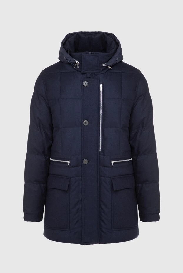Cortigiani man men's down jacket made of wool, cashmere and elastane blue buy with prices and photos 151309 - photo 1