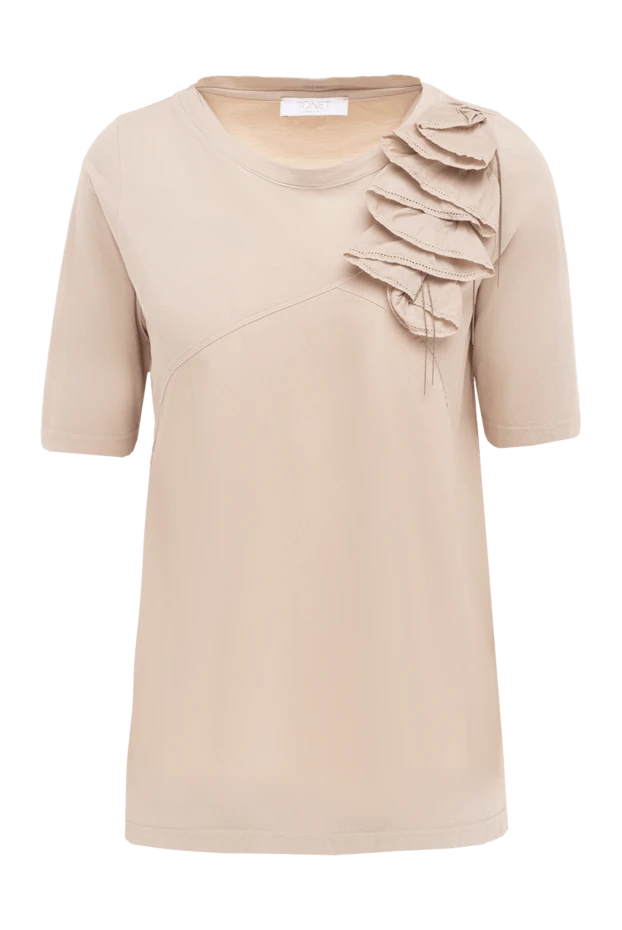 Tonet женские блуза из хлопка бежевая женская купить с ценами и фото 151314 - фото 1