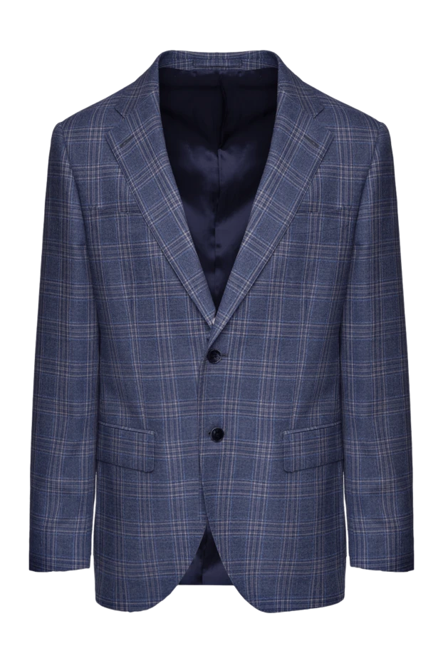 Blue wool jacket for men