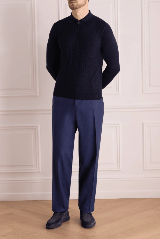 Lubiam man blue wool trousers for men buy with prices and photos 151334 - photo 1