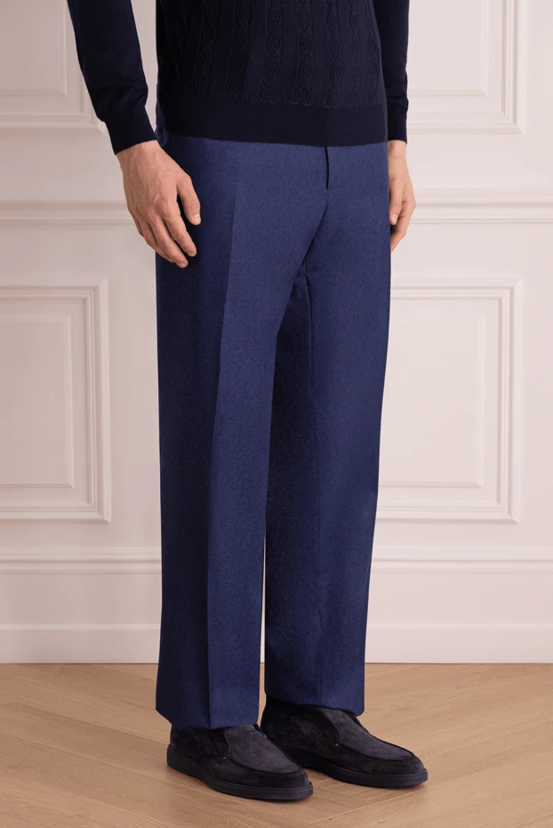 Lubiam man blue wool trousers for men buy with prices and photos 151334 - photo 2