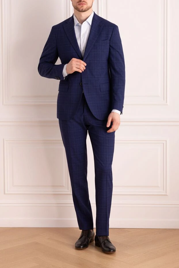 Lubiam man men's suit made of wool, blue 151344 - photo 2