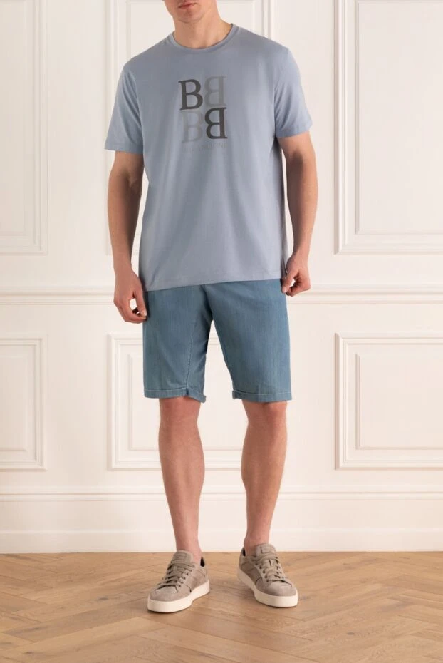 Scissor Scriptor gray cotton and polyurethane shorts for men 197117 - photo 2