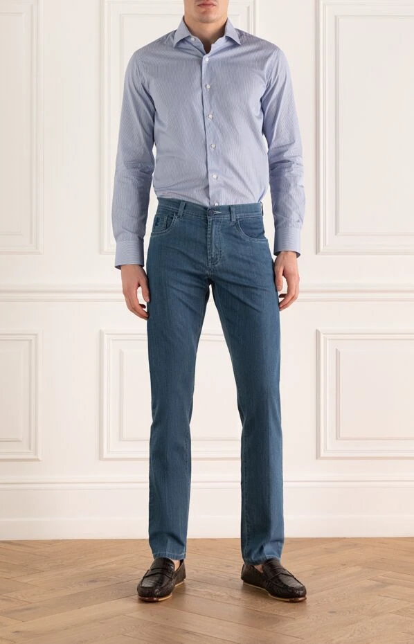 Scissor Scriptor мужские джинсы из лиоцелл и полиуретана голубые мужские купить с ценами и фото 151370 - фото 2