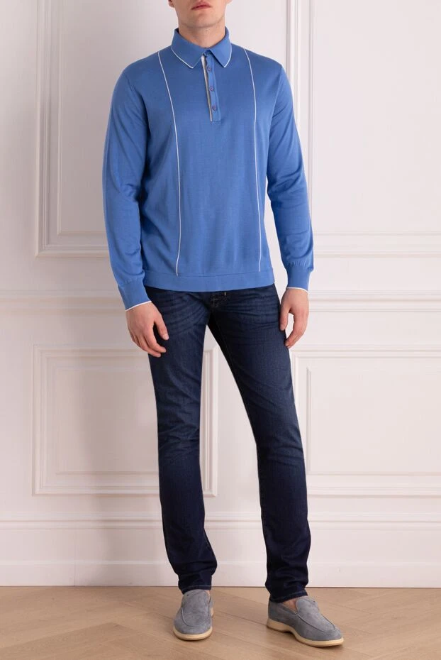 Jacob Cohen мужские джинсы из хлопка и полиэстера синие мужские купить с ценами и фото 151385 - фото 2