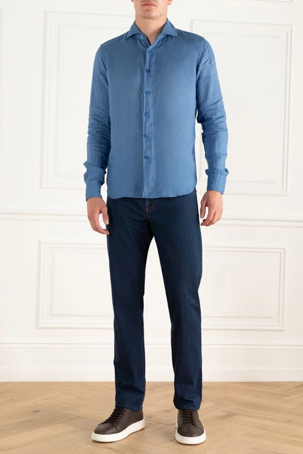 Orian чоловічі рубашка із льону синя чоловіча купити фото з цінами 151420 - фото 2
