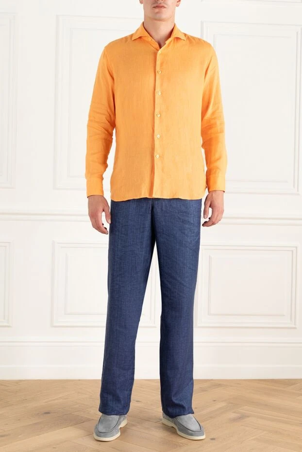 Orian man men's orange linen shirt buy with prices and photos 151421 - photo 2