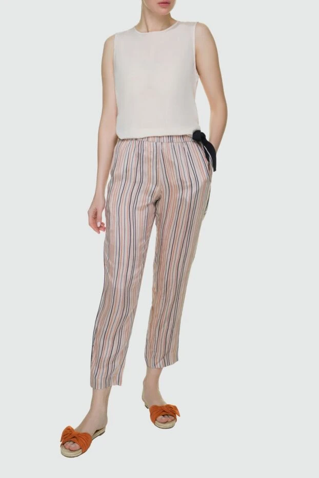 Peserico woman beige viscose and cupro trousers for women buy with prices and photos 151479 - photo 2