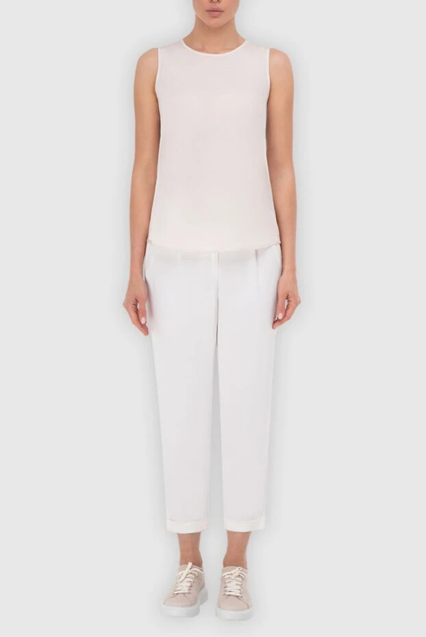 Peserico woman white linen trousers for women 151484 - photo 2