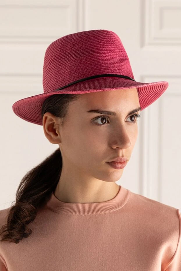 MC2 Saint Barth woman women's pink straw and polyester hat buy with prices and photos 151523 - photo 2