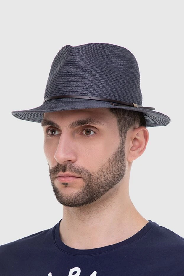 MC2 Saint Barth мужские шляпа из соломки и полиэстера синяя мужская купить с ценами и фото 151525 - фото 2