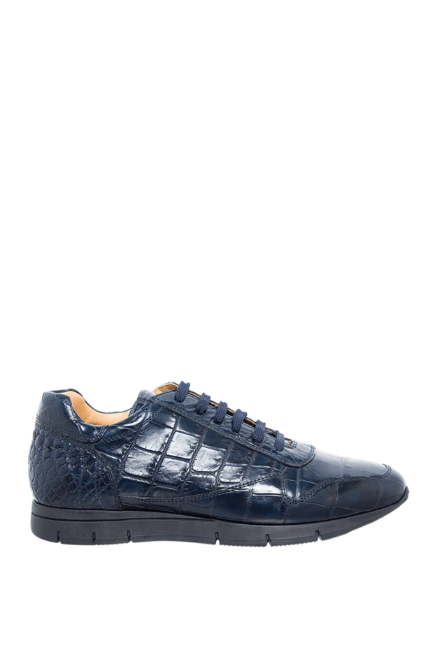Cesare di Napoli man blue crocodile leather sneakers for men buy with prices and photos 151546 - photo 1