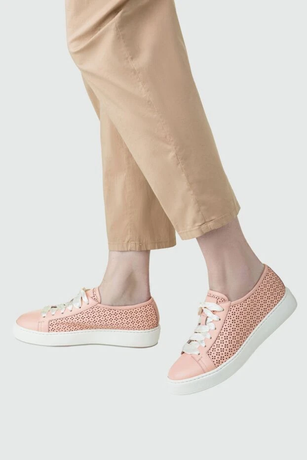 Santoni woman pink leather sneakers for women buy with prices and photos 151614 - photo 2