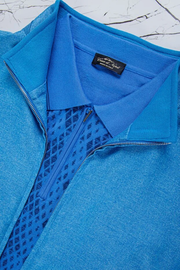 Cesare di Napoli polo shirt blue with contrast pattern men's 151617 - photo 2
