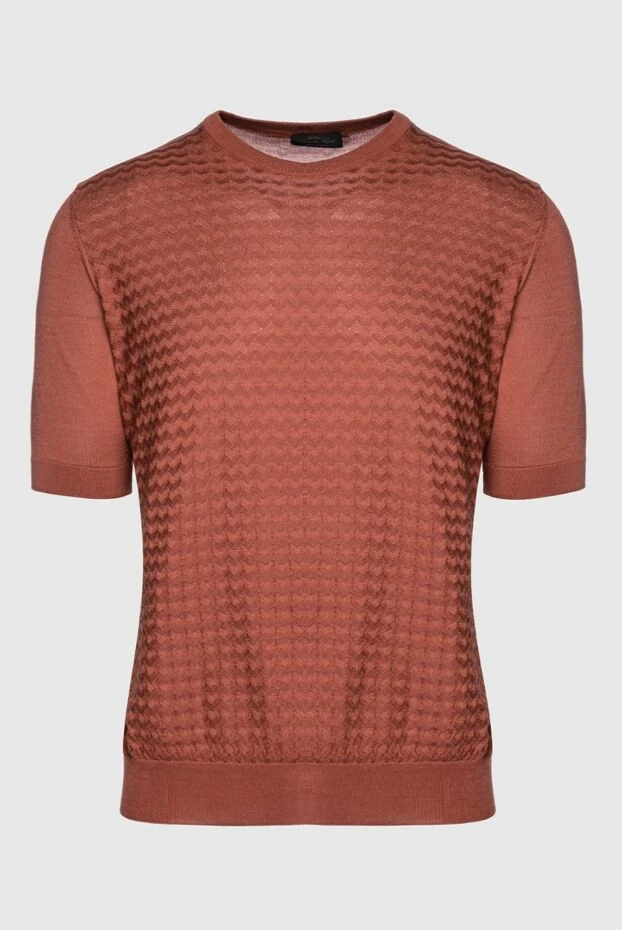 Cesare di Napoli man short sleeve jumper in silk orange for men buy with prices and photos 151635 - photo 1