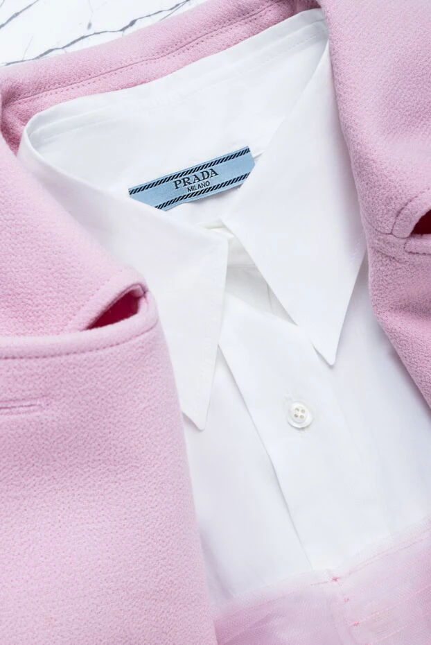 Prada women's blouse with pink mesh white 151666 - photo 2