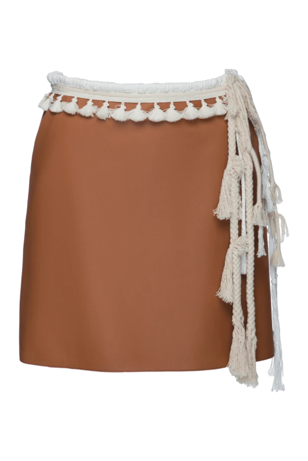 Loewe woman brown leather skirt for women 151669 - photo 1