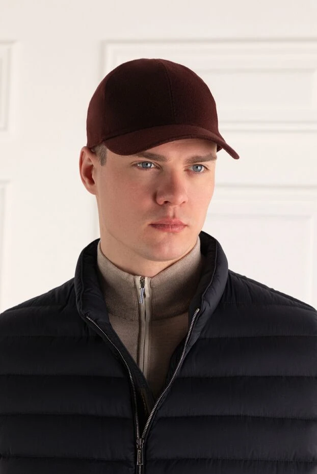 Cesare di Napoli man cashmere and silk cap burgundy for men buy with prices and photos 151709 - photo 2