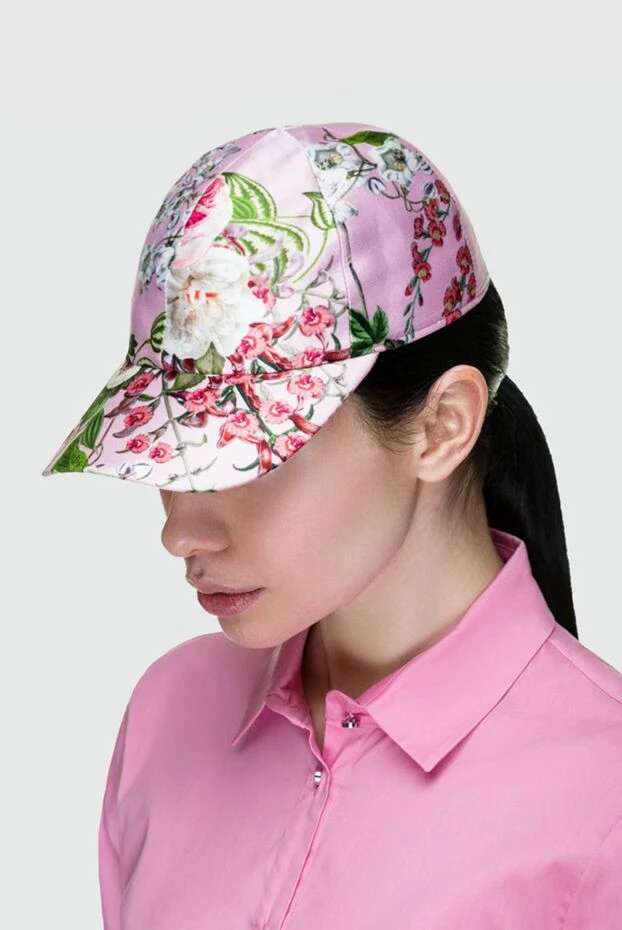 Fleur de Paris woman pink silk cap for women 151723 - photo 2