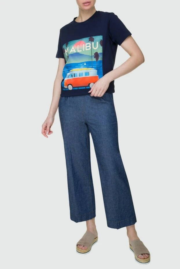 FeFe женские футболка из хлопка синяя женская купить с ценами и фото 151742 - фото 2