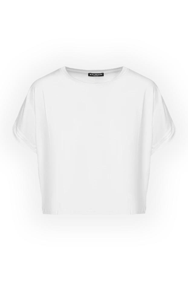 Balmain women's white cropped t-shirt 151744 - photo 1