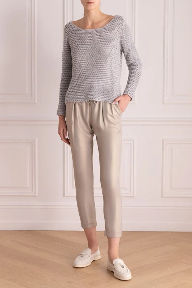 Panicale woman gray viscose trousers for women buy with prices and photos 151751 - photo 2