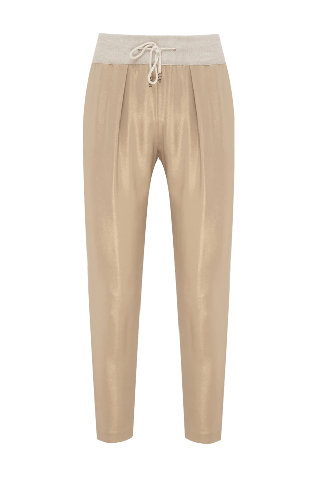 Panicale женские брюки из вискозы бежевые женские купить с ценами и фото 151752 - фото 1