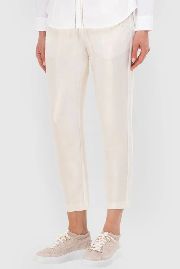 Panicale woman white viscose trousers for women 151753 - photo 2